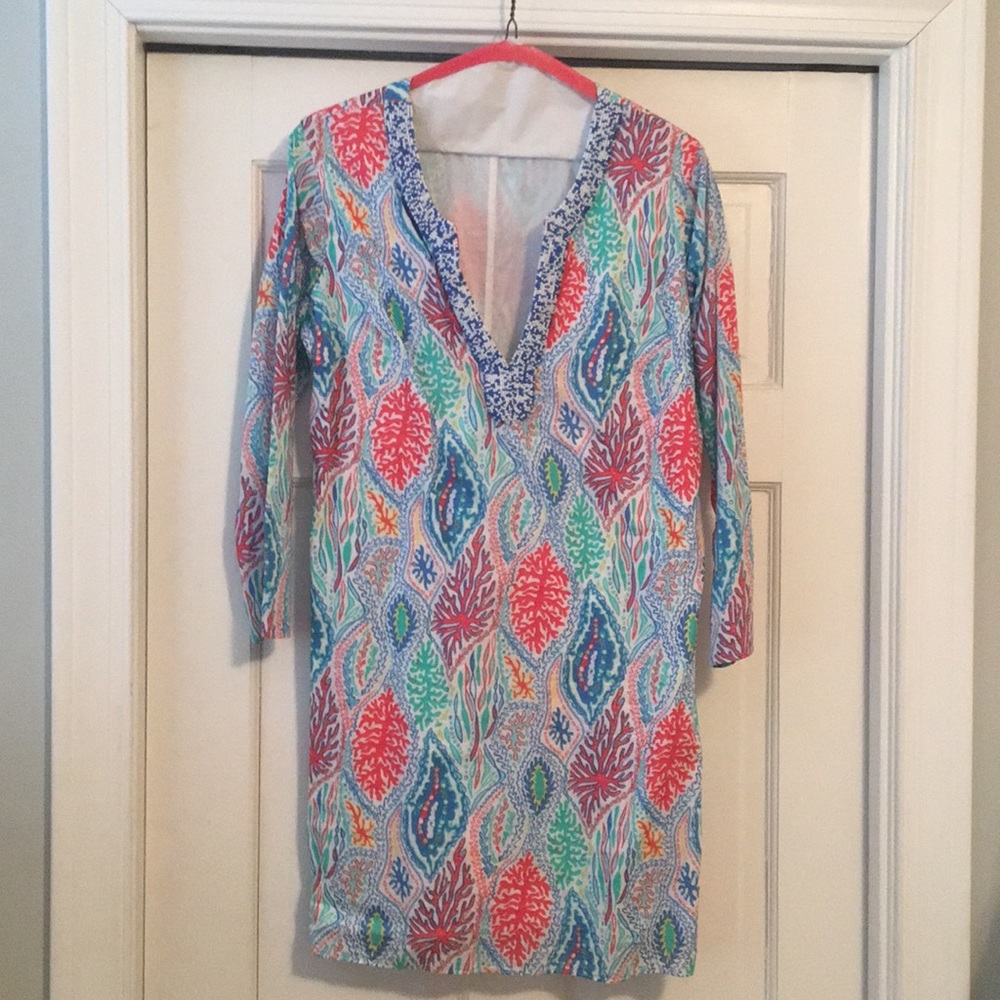 Lilly Pulitzer beaded coral dress